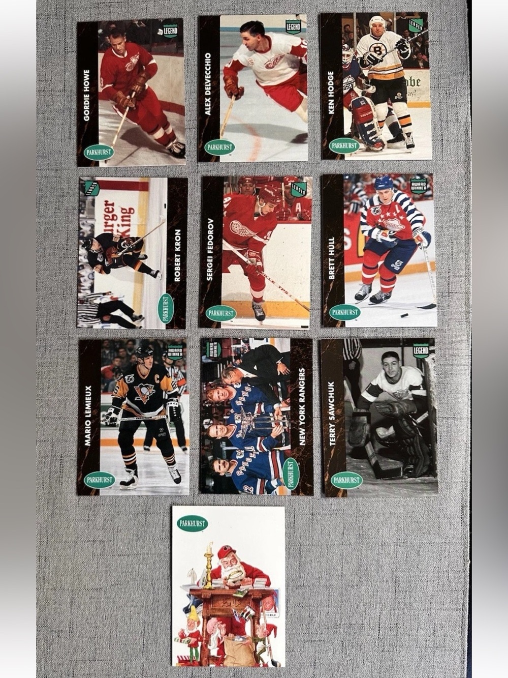 1991 Gordie Howe Santa Claus Parkhurst Complete 10 Card Hockey Set
